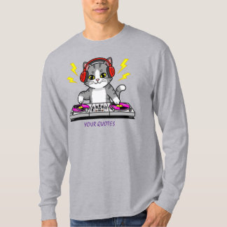 T-shirt DJ Cat Cartoon – Illustration d'un amateur de musi
