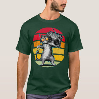 T-shirt DJ Cat vintage boombo en lunettes de soleil famill