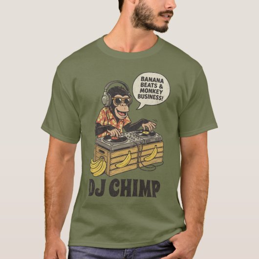 T-shirt DJ Chimp Rythmes de Banane Drôle (Devant)