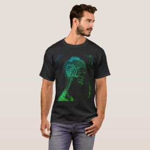 T-shirt DJ Coloré, Casque audio Crâne Radiographie,