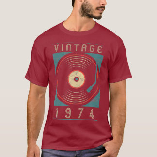 T-shirt DJ d'anniversaire de Vinyl Retro Tourne-disque vin