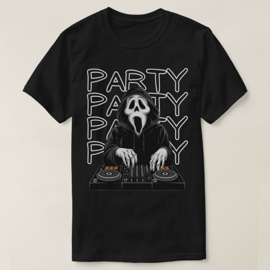 T-shirt DJ de fête effrayant (Design devant)