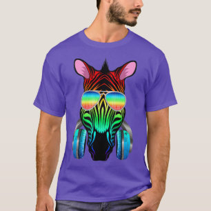 T-shirt DJ de musique Zebra - Collection Afrique