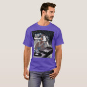 T-shirt DJ deejay casque Samurai lecture disque (Devant entier)