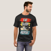 T-shirt DJ DJ Sleep Eat Répéter 1 (Devant entier)