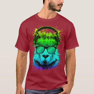 T-shirt DJ Gift pour Ravers EDM Techno House Music Llama