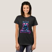 T-shirt Dj House Chat Rainbow Dj Chat Kitty (Devant entier)