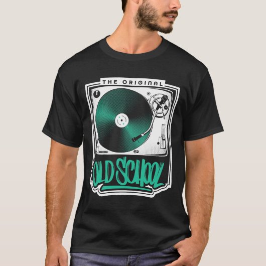 T-shirt Dj - Le Tourne-disque De L'Ancienne École Pour Vin (Devant)