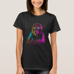 T-shirt DJ Monkey Beatmaker Musique de danse Platine tourn
