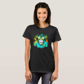T-shirt DJ Monkey Music Party Fun Sunglasses Dance Party M (Devant entier)