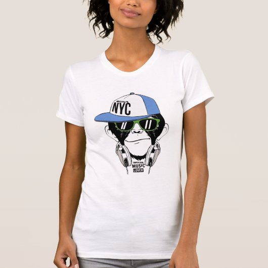 T-Shirt DJ MONKEY singe drôle (Devant)