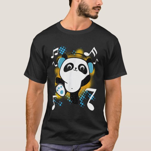 T-shirt Dj Panda Avec Casque (Devant)