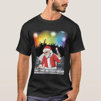 T-shirt Dj Père Noël Soirée Musique Hip hop Fête Edm Dj Mi