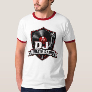 T-Shirt DJ Pirate Radio à manches montantes avant 