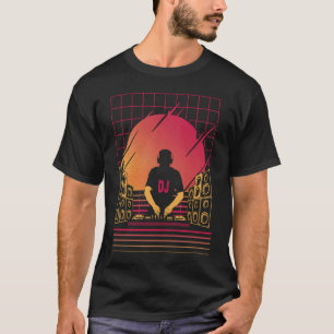 T-shirt DJ pour Mens Graphic Techno Discjockey Disc Jockey