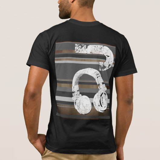 T-shirt DJ rayé noir et blanc (Dos)