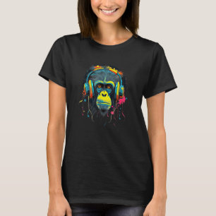 T-shirt DJ singe avec casque audio Musique Deejay Disque