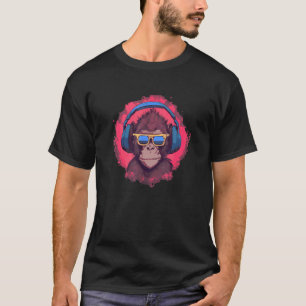 T-shirt DJ singe avec casque et lunettes de soleil 1
