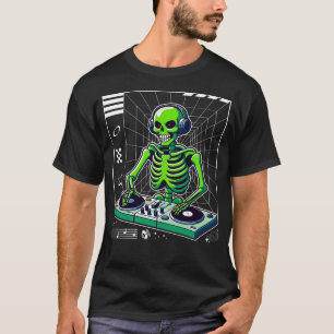 T-shirt DJ Skeleton au Tourne-disque Club Music DJs