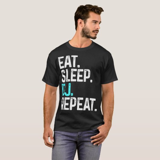 T-shirt DJ Sleep DJ Repeat Funny Disk Jockey Cadeau Pour D (Devant entier)
