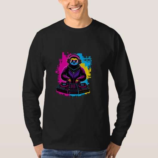 T-shirt DJ Sloth Graffiti Style - Chill EDM Animal with Co (Devant)