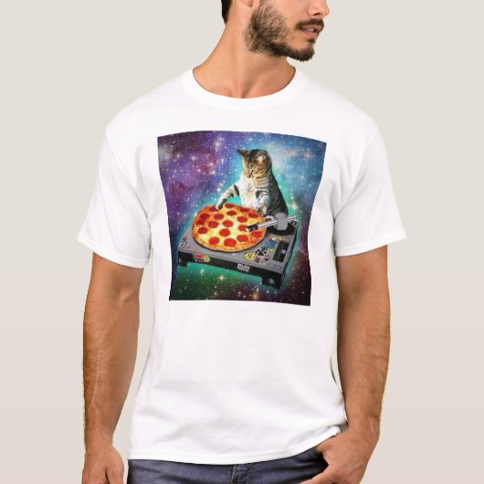 T-shirt DJ Space Cat tourne un peu de Za doux (Devant)