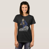 T-shirt DJ squelette de zombie Halloween (Devant entier)