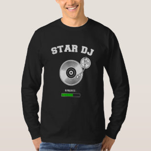 T-shirt Dj Star Deejay Vinyl Tourne-disque Headphones Part