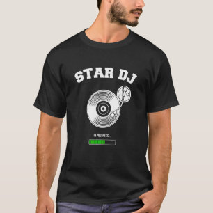 T-shirt Dj Star Deejay Vinyl Tourne-disque Headphones Part