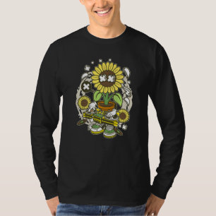 T-shirt Dj Sun Flower Sound Engineer Disc Jockey