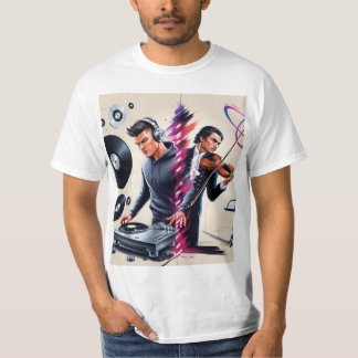 T-shirt Dj sur chemise imprimée
