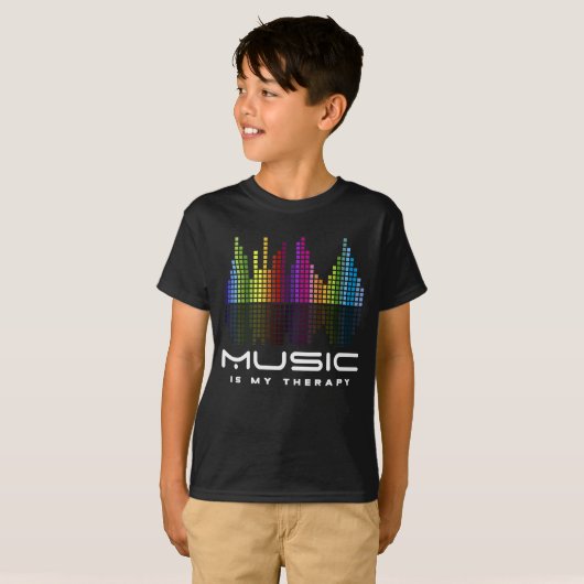 T-shirt DJ Techno Therapy Music Equalizer (Devant entier)