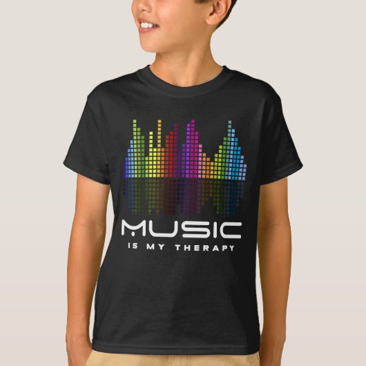 T-shirt DJ Techno Therapy Music Equalizer (Devant)