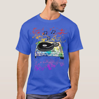 T-shirt DJ Tourne-disque Rainbow Colors Producteur de musi