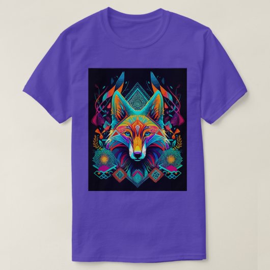 T-shirt DMT Art Shamanic Fox 2 (Design devant)