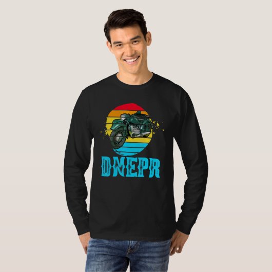 T-shirt Dnepr 650 Cc - Moto Soviétique Avec Sidecar (Devant entier)