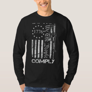 T-shirt Do Not Comply - AR15 USA Flag Pro Gun 2e amendemen