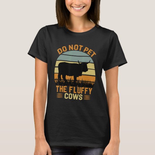 T-shirt Do Not Pet The Fluffy Cows Bison_3 (Devant)