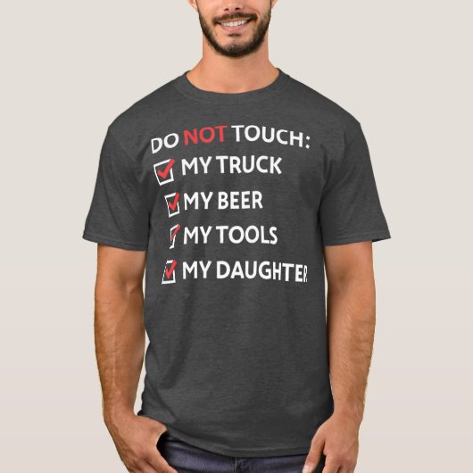 T-shirt Do Not Touch Funny Papa (Devant)