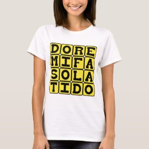 T-shirt Do Ré Mi Fa Sol La Si Do, Notes de la gamme tonale