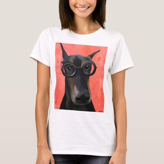 T-shirt Doberman avec lunettes (Devant)