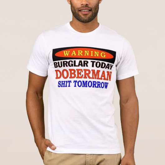 T-SHIRT DOBERMAN AVERTISSEMENT (Devant)