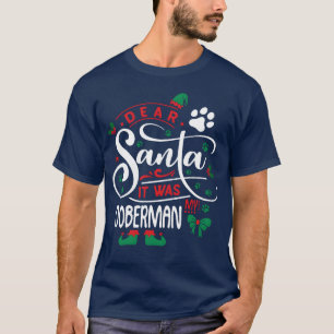 T-shirt Doberman Chien de Noël Chien de race drôle garçon