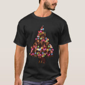T-shirt Doberman Chien mignon Casquette Xmas Tree Pile (Devant)
