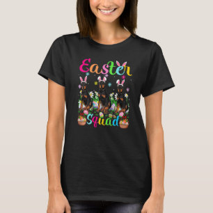 T-shirt Doberman Chien Oreille de Lapin Pâques Équipe Dobe