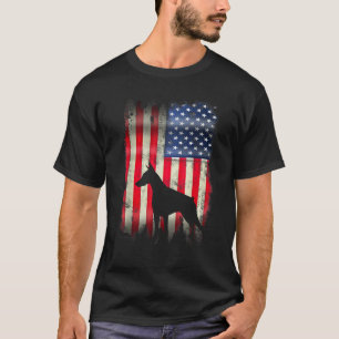 T-shirt Doberman Chien USA Drapeau américain 4 juillet Pat