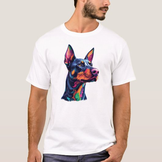 T-shirt Doberman coloré (Devant)