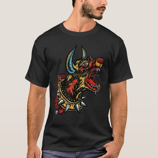 T-shirt Doberman designer retro streetwear high end fashi (Devant)