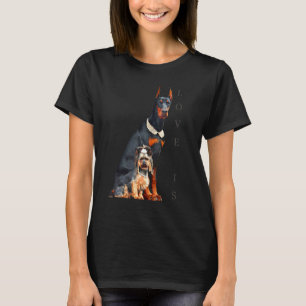 T-shirt Doberman Doberman Pinscher Chien Maman Papa Aime A