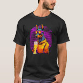 T-shirt Doberman Drinking Beer For Mom Dad Dobie (Devant)